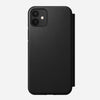 Rugged folio horween leather black iphone 12      