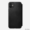 Rugged folio horween leather black iphone 12      