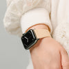 Modern slim strap horween leather natural black hardware  